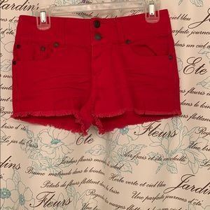 Bright Red Jean Shorts
